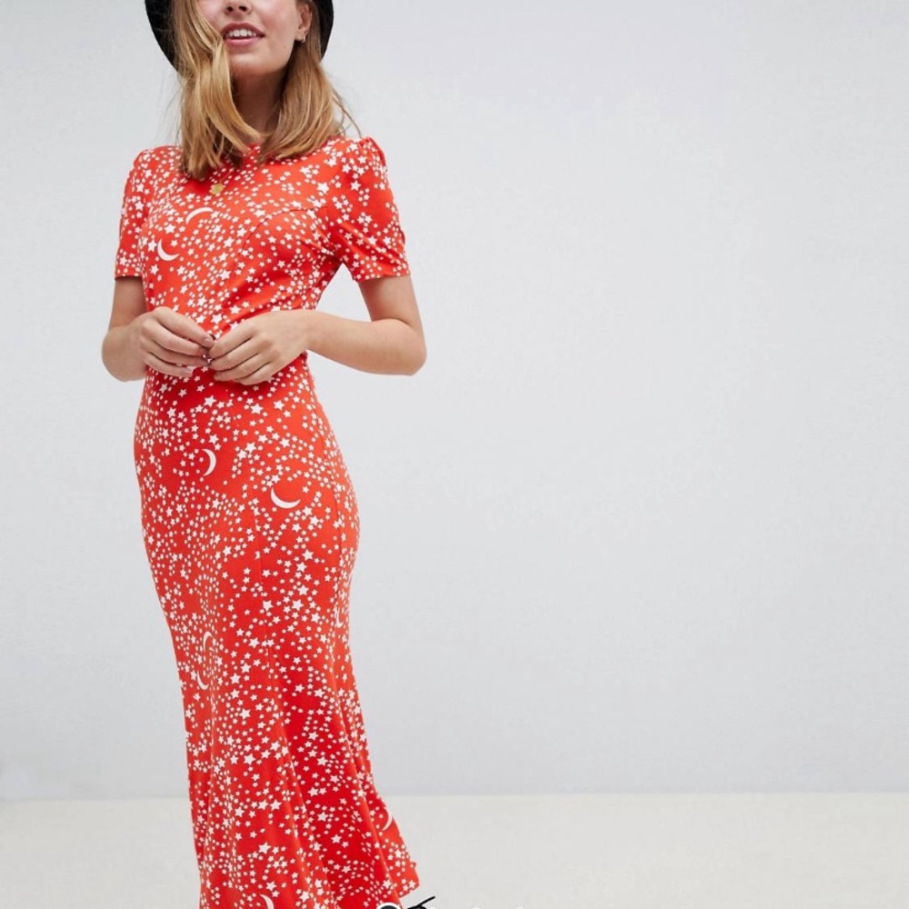 ASOS Petite red midi dress